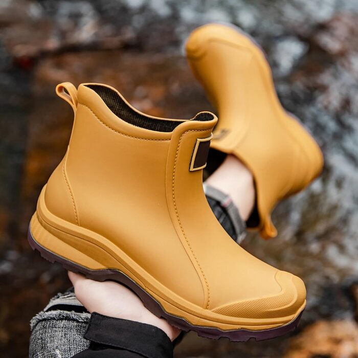 Чоловічі гумові чоботи, водне взуття, гумове взуття з верхнім одягом, студентський повсякденний одяг, все для роботи на свіжому повітрі, риболовлі, миття автомобіля, кухні, не бахіли, гумові гумові чоботи, високе взуття, чоловічі, помаранчеві, 38 2/3 EU