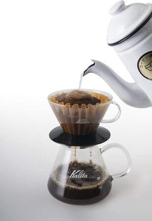 Кавоварка-крапельниця Kalita Wave Pour Over, розмір 185, на 160-26 унцій, одномісна, з термостійкого скла, запатентований і портат