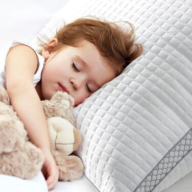 Подушка BedStory 80x80 зі знімним чохлом, регульованим наповнювачем з волокна, готельна подушка на блискавці, комплект з 2 подушок з мікрофібри 1500 г, подушка для шиї, яку можна прати, для алергіків 80x80 см