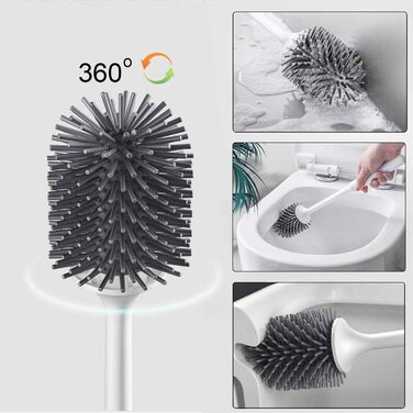 Щітка для туалету силіконова, щітка для туалету з тримачем настінна та стояча силіконова зі швидковисихаючим тримачем для ванної к