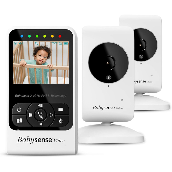 Відеоняня Babysense, дві камери та аудіо, великий діапазон, дисплей кімнатної температури, нічне бачення, двосторонній звязок, кол
