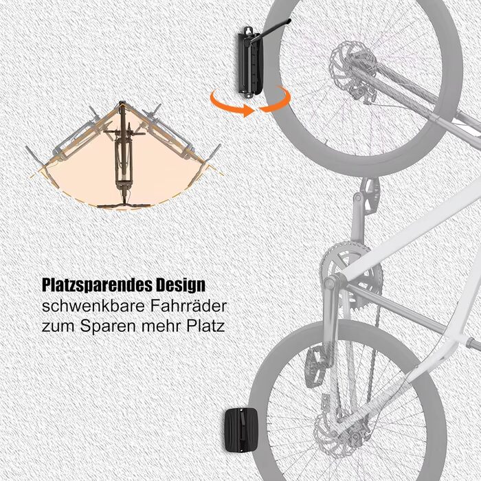 Тримач для велосипеда Mimoke Bicycle Wall Mount - Велосипедна вішалка регулюється кутом нахилу та відстанню до стіни, складний, MTB, гараж для шосейних велосипедів у приміщенні 1