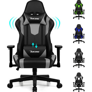 Ігрове крісло Homimaster, ергономічне офісне крісло з регульованою поперековою подушкою, подушкою для підголівника та підлокітника