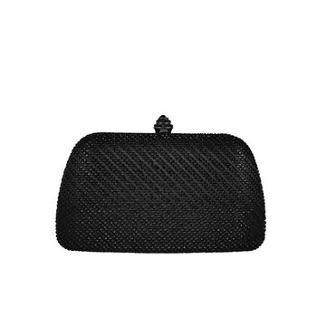 Елегантний міні-клатч FGG з кристалами для жінок, ідеальний для особливих подій, вечірок та весіль. Чорний колір, універсальний розмір.