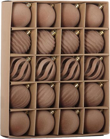 Різдвяні кульки 20 шт коричневий Senjie