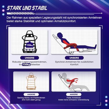 Ергономічне ігрове крісло з підставкою для ніг, ігрове офісне крісло з вантажопідйомністю 150 кг, ігрове крісло зі штучної шкіри, регульоване по висоті ігрове крісло для підлітків та дорослих, сірий колір