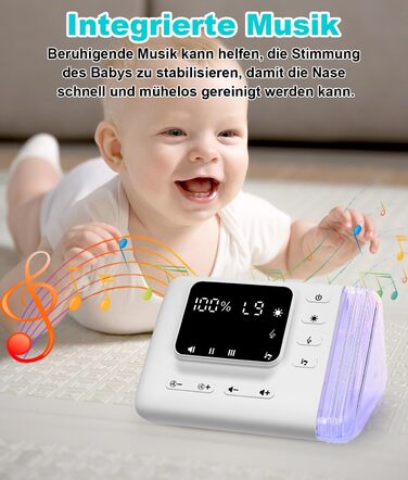 Електричний назальний аспіратор WADEO Baby з дезінфекційною камерою та 9 регульованими рівнями всмоктування, електричний назальний