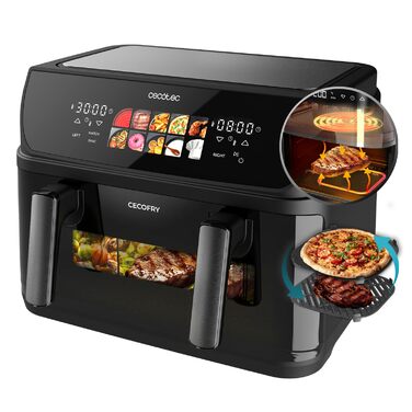 Аерофритюрниця Cecotec Cecofry&Grill Duoheat 10000, 2800 Вт, 10 л, з вікном перегляду, Inox