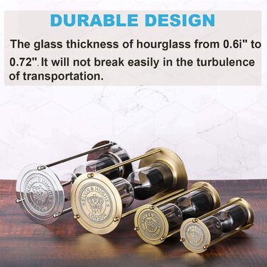 Пісочний годинник SuLiao для Uten, Поворотний на 720, Старовинний білий пісочний годинник, Вінтажний пісочний годинник 1 Hora Reloj de Arena, Великий метал, Пісочний годинник, Офіс, Письмовий стіл, Дім, Весільне оформлення (Чорний, 15 хвилин)
