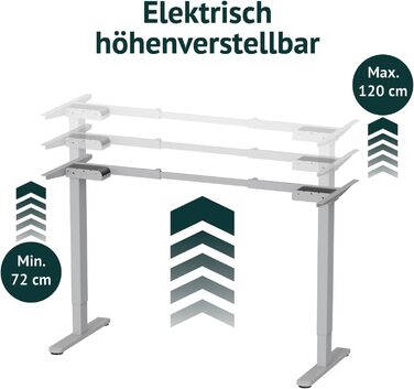 Каркас електричного столу SVITA DOBON для стільниці, регульовані по висоті ніжки, функція пам&39яті, подвійний двигун, металевий, сірий