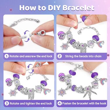 Адвент-календар Hymarvo 2025 Прикраси для дівчаток, рожево-фіолетовий