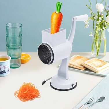 Овочева терка, терка для сиру з рукояткою, терка для овочів з 3 барабанними лезами для сиру, огірків, моркви, горіхів і т.д.