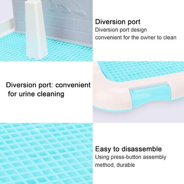 Туалет для собак SONK, сітчастий котячий парканчик для тренувального туалету для собак чоловічої статі та маленьких собак (синій)