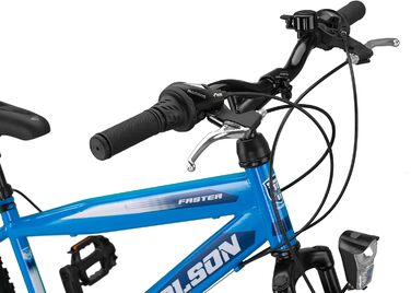 Гірський велосипед Talson 26 дюймів з 21-швидкісною коробкою передач Shimano, передньою підвіскою та ліхтарями, синій