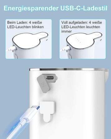 Настінне кріплення для мила, автоматичний дозатор мила Dalugo 400 мл, що перезаряджається, з 4 регульованими рівнями, водонепроник