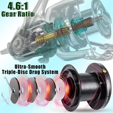 Котушки для лову коропа Sougayilang ME430, котушки для серфінгу/лову коропа великої місткості 11000/12000, 131BB, плавні, високопродуктивні котушки для лову коропа, передавальне число 4,61 для солоної та прісної води