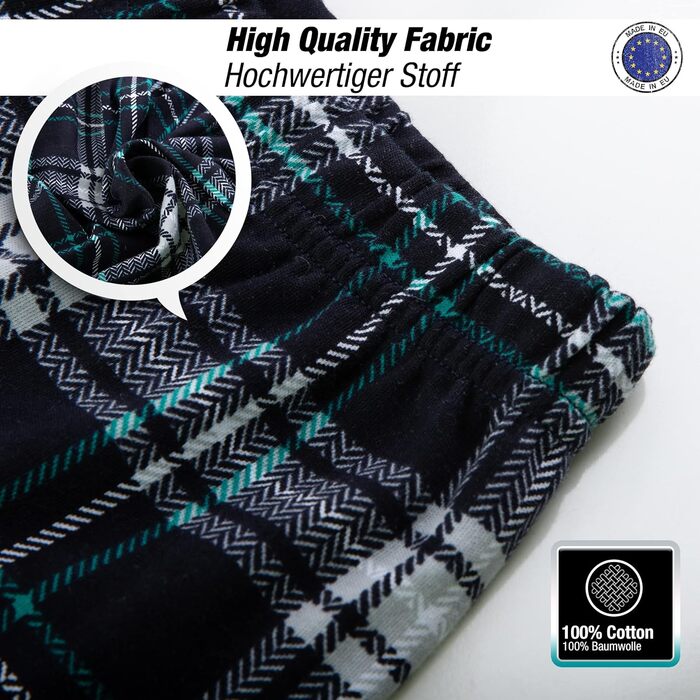 Комплект піжами/костюму LOREZA для хлопчика з довгими рукавами, 100 бавовняний інтерлок, картатий, теплий, розмір 140-146, модель 1