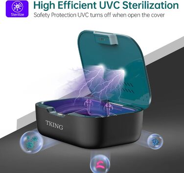 Електронна сушарка для слухових апаратів, ультрафіолетове C (UV-C) очищення та осушувач, автоматична сушарка