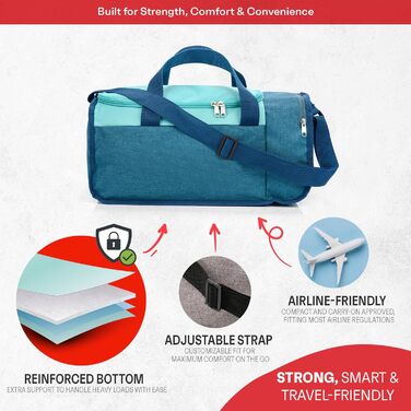 Спортивна сумка meteor 20 40 л - Дитяча пляжна сумка, Чоловіча сумка для плавання, Сумка через плече, Дорожня сумка, Сумка для відпочинку, Мала сумка для фітнесу, Сумка на ремні, Шкільна сумка, Дитяча сумка, 20 л, Синій/М&39ятний