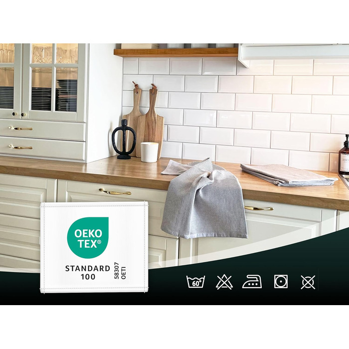 Набір ZOLLNER з 4 бавовняних чайних рушників розміром 50x70 см - добре поглинаючі та міцні кухонні рушники сірого кольору - можна