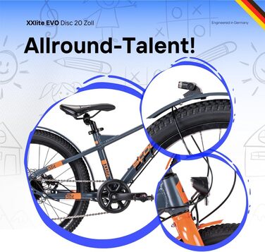 Дитячий гірський велосипед S&39Cool XXlite EVO 20R 7S (20 футів, сірий/помаранчевий)