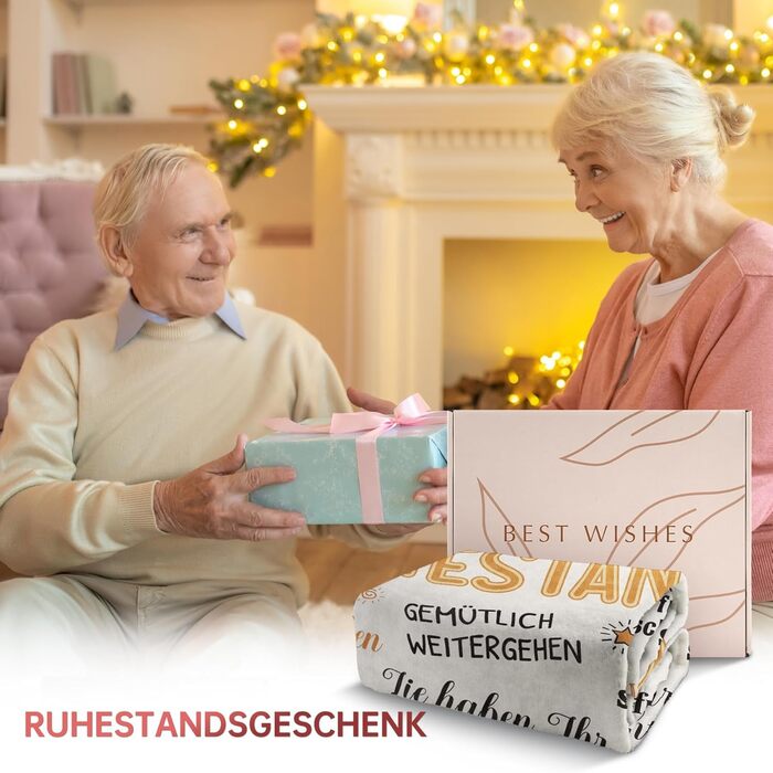 Подарунок на пенсію для жінок, Персоналізована ковдра для подарунка на пенсію, Подарунки для пенсіонерів, Подарунки для жінок та чоловіків - Подарунок на пенсію - Пенсія - 62 x 52 дюйми