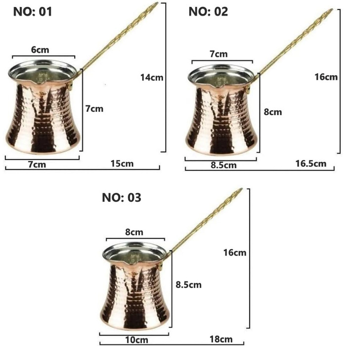 Турецький кавник Euro Tische мідний, високоякісний мідний горщик ручної роботи, горщик мокко Cezve для турецької арабської та грец