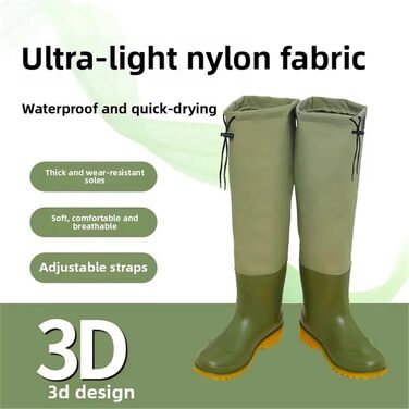 Високі гумові чоботи, потовщені гумові чоботи з високою трубою, водонепроникні, нековзні, для верхової їзди, дощовики, зносостійкі, одяг для риболовлі, спортивні, водонепроникні сірі, EU 38