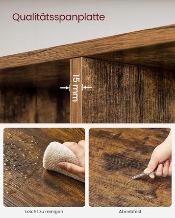 Відкрита книжкова полиця з 10 відділеннями, багаторівнева полиця, система зберігання для декору, фотографій, рослин, вітальня, спальня, кабінет, 29 x 129,5 x 129,5 см, вінтажний коричневий LBC10BX