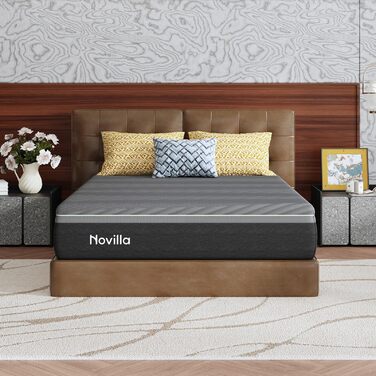 Матрац Novilla Coolmax 140x200 см 7-зонний матрац з холодної піни з гелем та зеленим чаєм, з охолоджувальною тканиною, H3 та H4 середньої жорсткості, висота 30 см, сертифікований Oeko-Tex, дихаючий чохол, який можна прати, 140 x 200 см 30 см