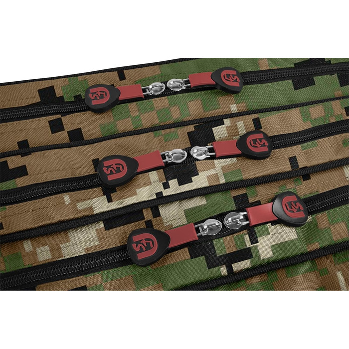 Рибальська сумка normani XXL 190 см або 210 см, сумка для вудки, рюкзак для рибалки - 8 кишень для 6 вудок та підсака, цифровий Woodland 190 см