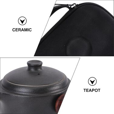 Чайний сервіз Кунг-Фу з кераміки у кейсі, 2 чашки. Портативний дорожній набір для любителів чаю вдома та в подорожі