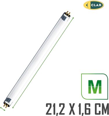 Люмінесцентна лампа, люмінесцентні лампи, люмінесцентна лампа T5, T5 6W, люмінесцентна лампа T5, люмінесцентна лампа під шафою, холодний білий 21,2 x 1,6 см (6 Вт T5, пакет 2)