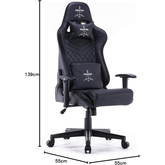 Професійне ігрове крісло Reaper з інтегрованою технологією RGB LED, регульованою спинкою, різнокольоровими світлодіодними профілями з широким вибором кольорів (чорне)