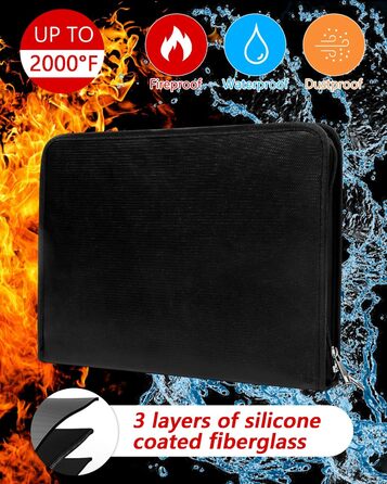 Папка для документів формату А4, вогнетривка коробка для документів, водонепроникна сумка для документів з 13 відділеннями та кількома кишенями для офісу, дому, школи, сумка на блискавці для документів та цінностей