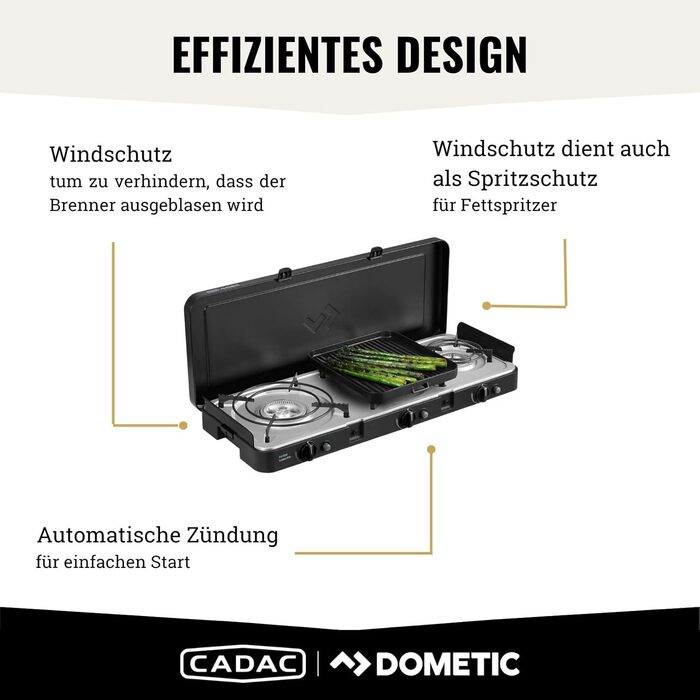 Гриль - Портативні грилі - Поверхня для приготування їжі з нержавіючої сталі - У комплекті захисний чохол - Кемпінг - Обов&39язкові речі для барбекю 3 Cook Turbo FFD 50mBar, 3 Cook Turbo FFD Deluxe - 50mBar -