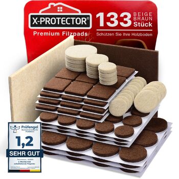 Фетрові накладки для меблів, 133 шт., коричневі та бежеві X-Protector