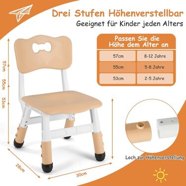 Дитячий стілець пластиковий, дитячий стілець для письмового столу регульований по висоті, дитячі стільці зі спинкою до 100 кг нава