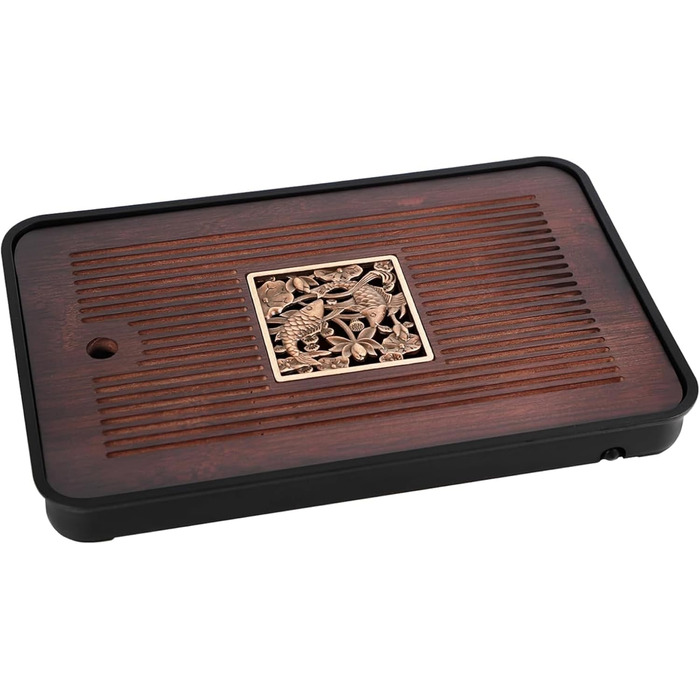 Набір для чайної церемонії Кунг-Фу з бамбуковим підносом (36 x 24 см), ємністю для води та зливом - ідеальний подарунок для друзів та рідних