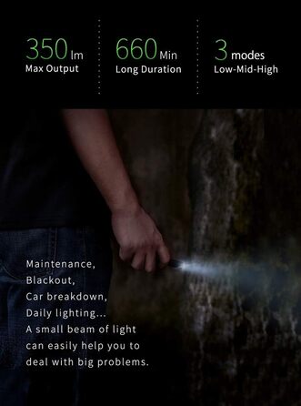 Ліхтарик K3R 350 люмен з USB-C, включаючи акумулятор Nextorch ємністю 320 мАг, 3R -