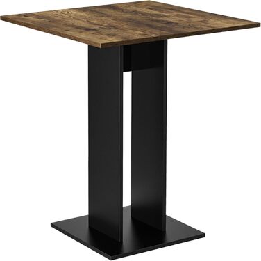 Кухонний стіл &39Lindesnes&39 Квадратний 65 x 65 x 78 см Стіл на підставці Обідній стіл з ДСП Обідній стіл Стіл Під горіх Чорний Під горіх/Чорний
