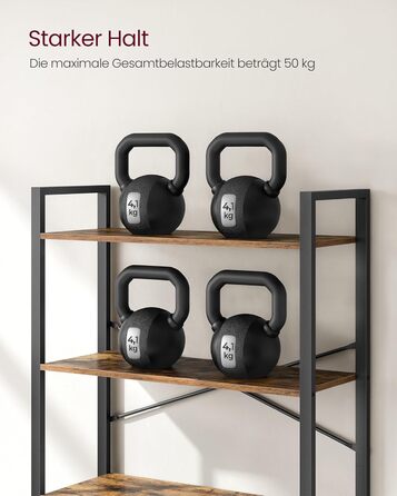 Полиця, книжкова шафа, полиця для стоячого монтажу, полиця для DVD, з 6 полицями, офісна полиця, відкриті полиці, для офісу, вітальні, спальні, кухні, 30 x 78 x 185,5 см, вінтажний коричневий-чорний LLS082B01 30 x 80 x 186 см Вінтажний коричневий чорний