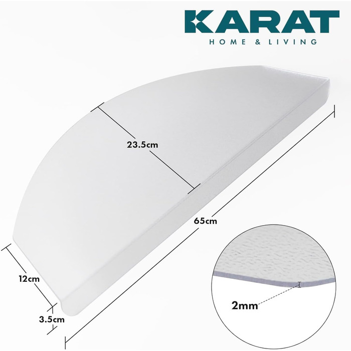 Килимки для сходів 15 шт 65 х 23,5 см прозорий KARAT