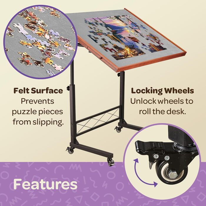 Стіл-головоломка JoyBerri/Стіл-головоломка, що перекочується - Пазл-панель на 1500 елементів із бонусною головоломкою/Портативні с