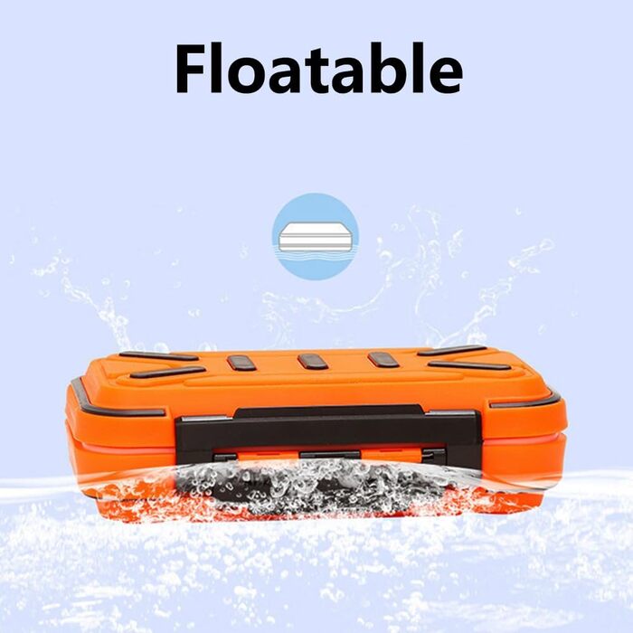 Коробка для рибальських снастей, водонепроникний органайзер для рибальських аксесуарів з подвійною застібкою для рибальських гачків, ювелірних намистин, сережок, ключів, 2 шт. и (великий помаранчевий великий сірий)