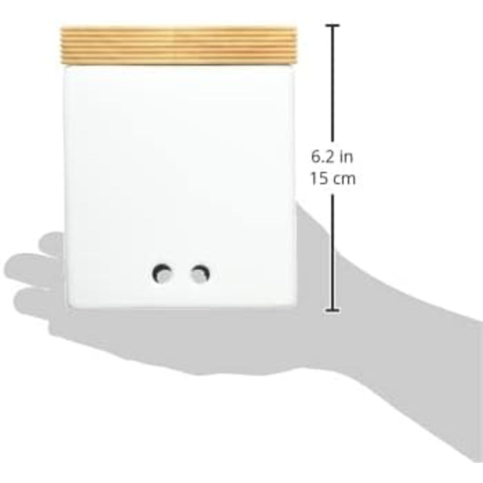 Контейнер для зберігання Continenta з дерев&39яною кришкою, білий/коричневий, 14 x 12 x 15,5 см