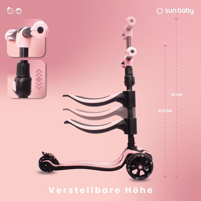 Сонячний дитячий самокат самокат дитячий 3 роки, світлодіодний великий 3 колеса, знімне сидіння, дитячий самокат, Childern's Scoot