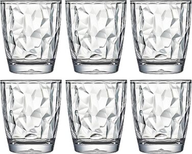 Виглядають як скло 300 мл набір з 6 пластикових стаканів для пиття, можна мити в посудомийній машині, без вмісту BPA, не б'ються,