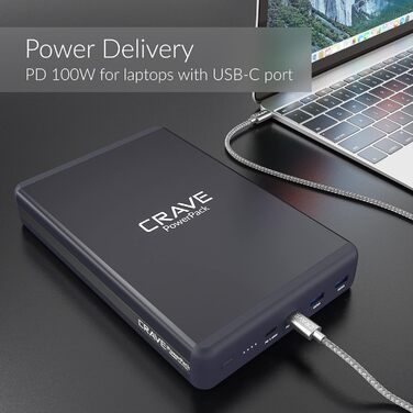 Портативний зарядний пристрій PowerPack блок живлення PD 3.0 USB-C 60W швидка зарядка QC 3.0 два порти для MacBook, iPhone, Samsun