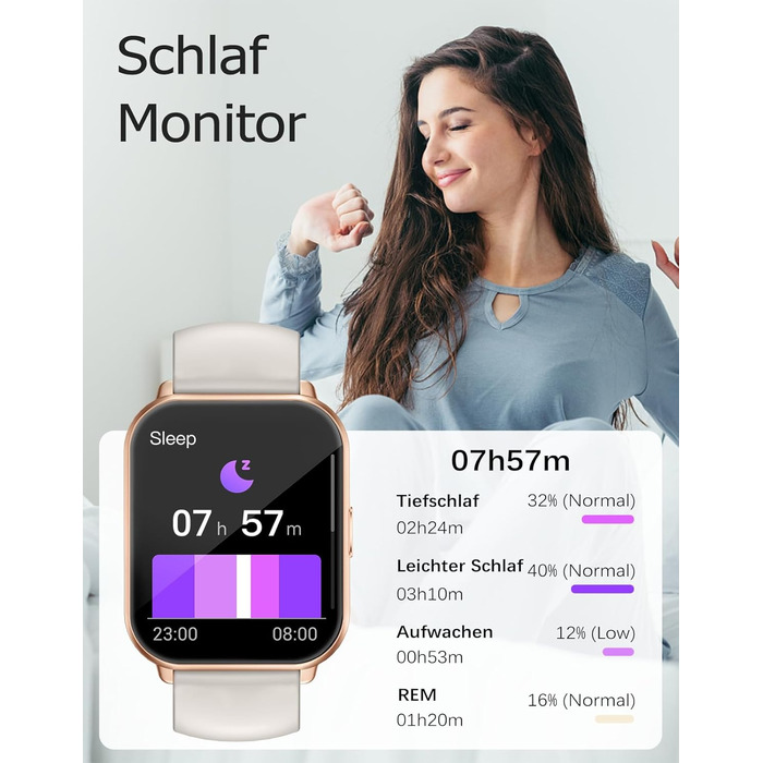 Розумний годинник RUIMEN з функцією телефону, розумний годинник для жінок та чоловіків, фітнес-годинник із сенсорним HD-екраном, моніторингом SpO2, монітором серцевого ритму, монітором сну, крокоміром, режимами кількох тренувань для Android та iOS, Polars